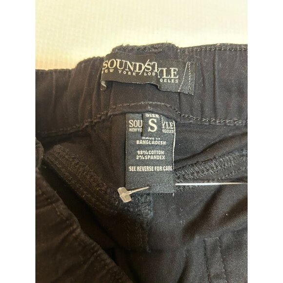 Black Sound Style Pants Small Drawstring Elastic Waist - Picture 4 of 4
